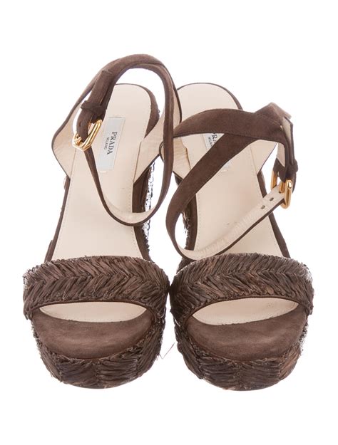 prada straw sandals|sandal prada original.